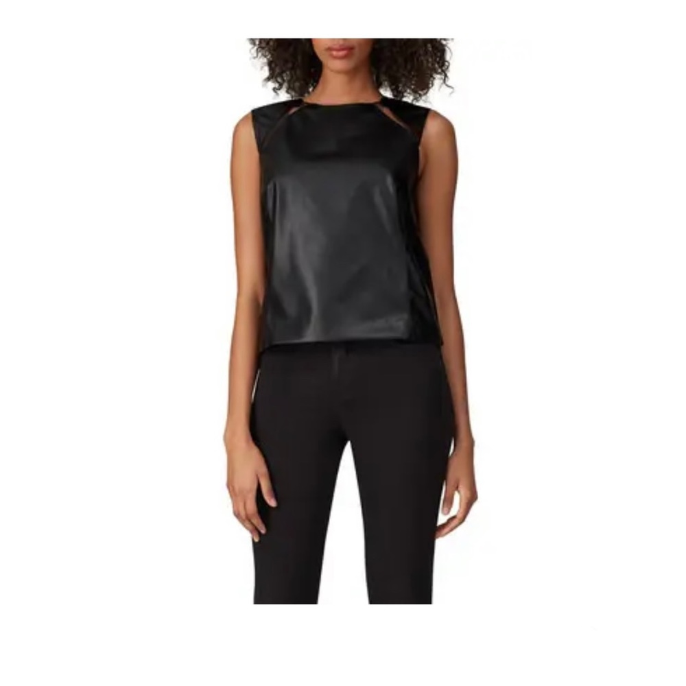 KF/KaufmanFranco Collective Faux Leather Cutout Sleeveless Top